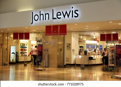 England, Kent - July 12, 2014: Entrance of John Lewis Store in Blue Water shopping Mall in England.