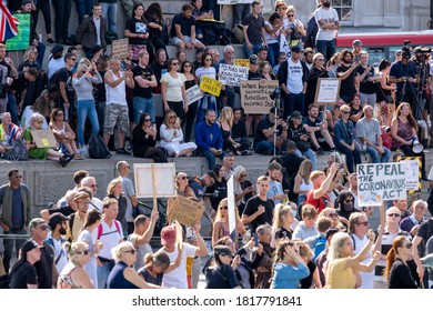 England, London - September 19 2020 - Protest Against Covid-19 Lockdown And Restrictions Held In Trafalgar Square - Photographer : Brian Duffy