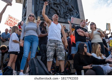 England, London - September 19 2020 - Protest Against Covid-19 Lockdown And Restrictions Held In Trafalgar Square - Photographer : Brian Duffy