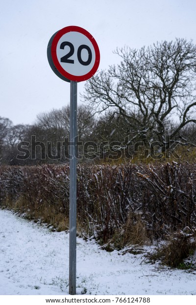 England Speed Limit Sign Km Stock Photo Edit Now