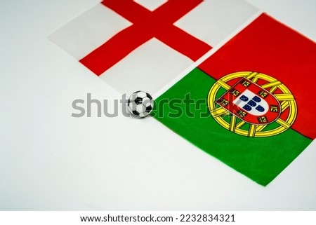 England vs Portugal, Football match with national flags