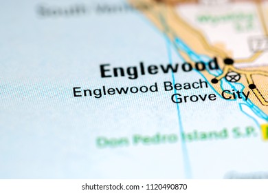 Englewood Beach. Florida. USA On A Map