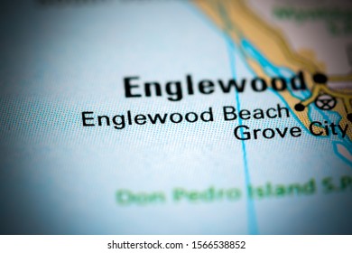 Englewood Beach. Florida. USA On A Map