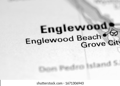 Englewood Beach. Florida. USA On A Map