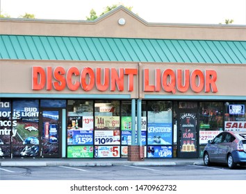 Englewood, CO, USA. Aug 4, 2019. Discount Liquor Store In Englewood Colorado Sells All Types Of Liquor And Beer At Discounted Prices. 