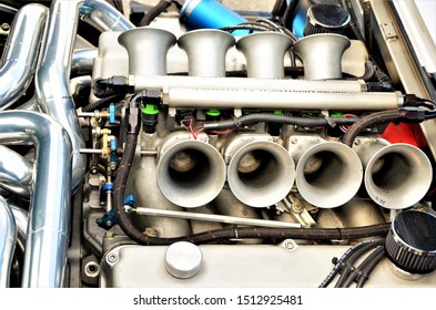 Englewood, CO, USA. June 9, 2013. These High Performance Engines From Various Cars Were On Display At The Colorado Concours Annual Car Show Event Showcasing Nearly 500 Rare Sports And Classic Cars.
