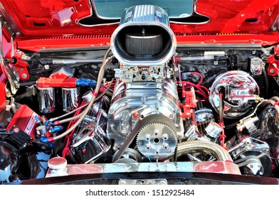 Englewood, CO, USA. June 9, 2013. These High Performance Engines From Various Cars Were On Display At The Colorado Concours Annual Car Show Event Showcasing Nearly 500 Rare Sports And Classic Cars.
