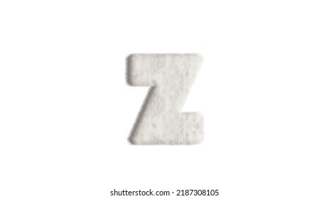 English Alphabet ,design Style Fur Or Hair . Clipping Path