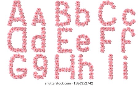 English Alphabet Flowers Pink Roses Letter Stock Photo 1586352742 ...