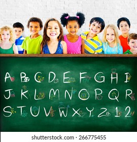 English Alphabet Letters Number Education Concept