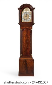 English antique tall long case clock known as grandfather clock for halls
