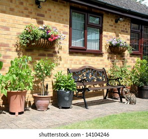 English Back Garden Patio And Seating Area