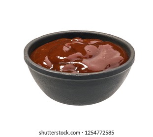 English Brown Sauce Isolated On White Background. Barbecue Sauce On White Background