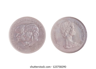 English Coin Celebrating Prince Charles And Lady Diana Wedding In 1981