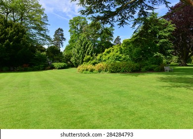 An English Country Garden In June 2015 At A Burned Out Shell Of A House