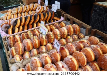 English donuts (doughnuts) at London Spitalfields Market. Stock photo © 