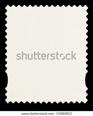 An English First Class Postage Stamp shape isolated. Include clipping path.
