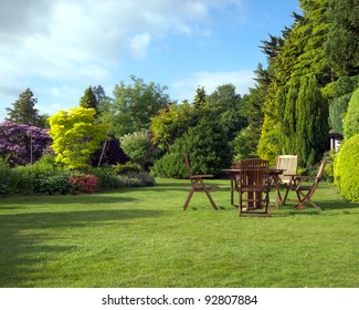 English Garden In Late Summer