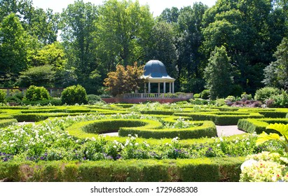 English Garden In Missouri Botanical Garden ,city ST Louis Missouri USA July 2018.