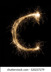 English Alphabet Sparkler On Black Backgroundalphabet Stock Photo ...