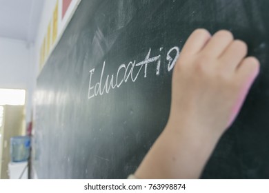 English And Letters On The Blackboard, Education In China