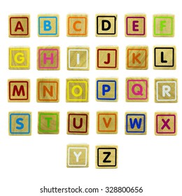 Childs Wooden Blocks Alphabet 3d Render Stock Illustration 1030328935