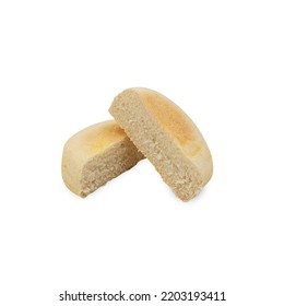 English Muffin Bread Isolated On White Background With Clipping Path.