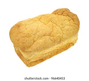 An English Muffin Bread Loaf On A White Background.