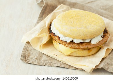 English Muffin With Chicken Sausage And Egg