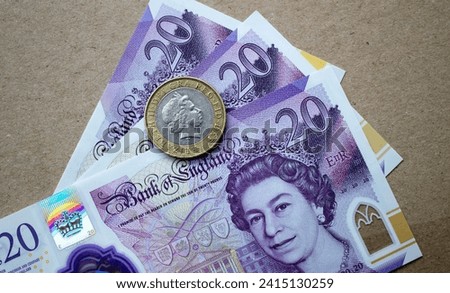English pound close-up. The national currency of Great Britain