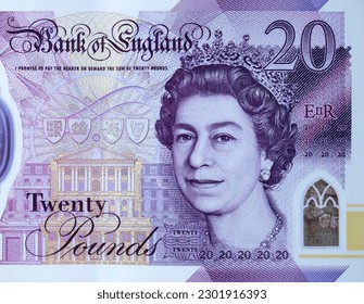 English pounds close-up. Stability of the economy