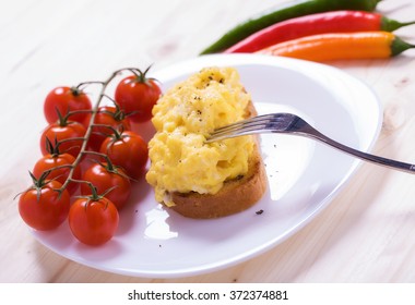 English Style Scrambled Eggs On Toast Stock Photo 372374881 Shutterstock   English Style Scrambled Eggs On 260nw 372374881 