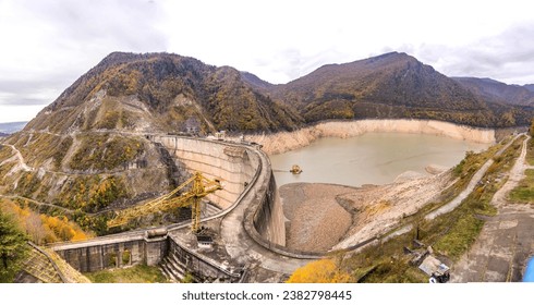 Enguri Hydropower dam is electricity generated from  water power in Georgia