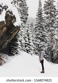 Enjoy The Beauty Of Winter Season At Rocky Mountain National Park. Bear Lake Trail, RMNP, Colorado.