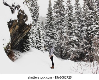 Enjoy The Beauty Of Winter Season At Rocky Mountain National Park. Bear Lake Trail, RMNP, Colorado.