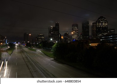 Enjoy The Perspective Of Night Looking At The Downtown City Of Houston, Texas. Night City Scape - Oct. 2016.  