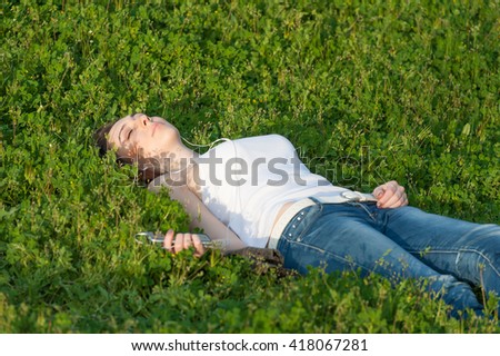 Similar – Image, Stock Photo 2 women lying on a meadow