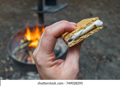 Enjoying Campfire Smores