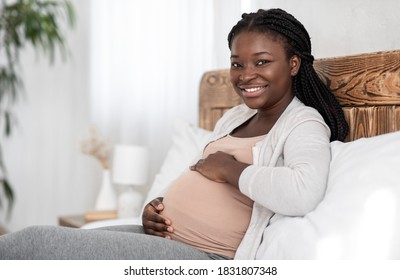 Beautiful Black Pregnant Woman Relaxing On Stock Photo (Edit Now ...