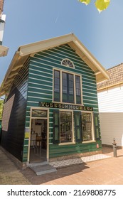 Enkhuizen, Netherlands, June 2022. The Facade Of An Old Butcher Shop In Enkhuizen. High Quality Photo