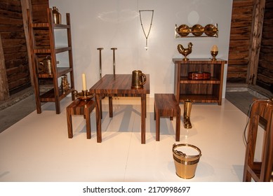 Enkhuizen, Netherlands. June 2022. Modern Interior Of Farmhouse At The Zuiderzee Museum In Enkhuizen. High Quality Photo