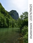 Enns River at the Gesäuse national park in austria during summer 