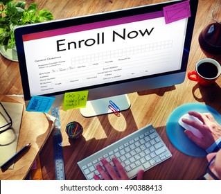 Enroll Now Submit Form Concept