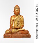 Enshrined Buddha (1850). Vintage Enshrined Buddha sculpture art photograph, antique Enshrined Buddha sculpture, antique Enshrined Buddha sculpture art.