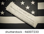 ensign of the USA with declaration of independence