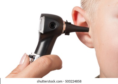 ENT Medical Examination With The Otoscope, In One Child