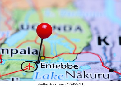 Entebbe Pinned On Map Uganda 260nw 439455781 