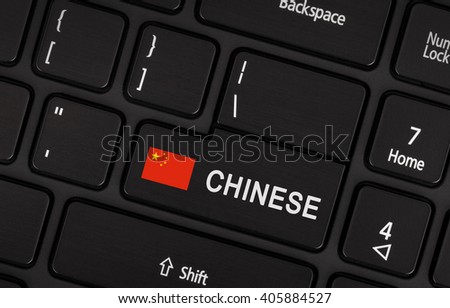 Enter button with flag China - Concept of language (learning or translate)