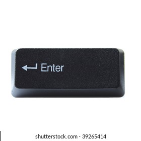 The Enter key from a black computer keyboard