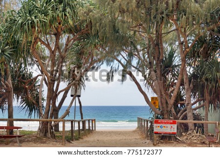 The enter to Mermaid Beach, Gold Coast, Queensland, Australia, November 2017